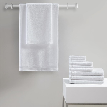 510 Design White 100 Percent Cotton Bath Towel Set, 12 Piece 5DS73-0200